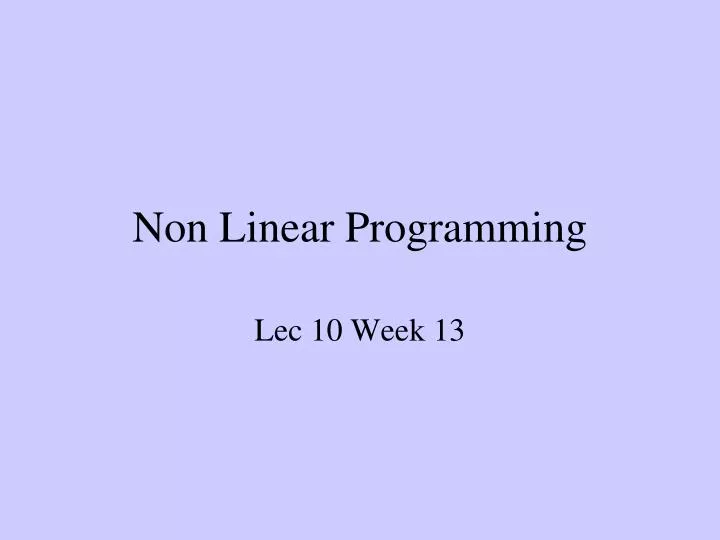 non linear programming n.