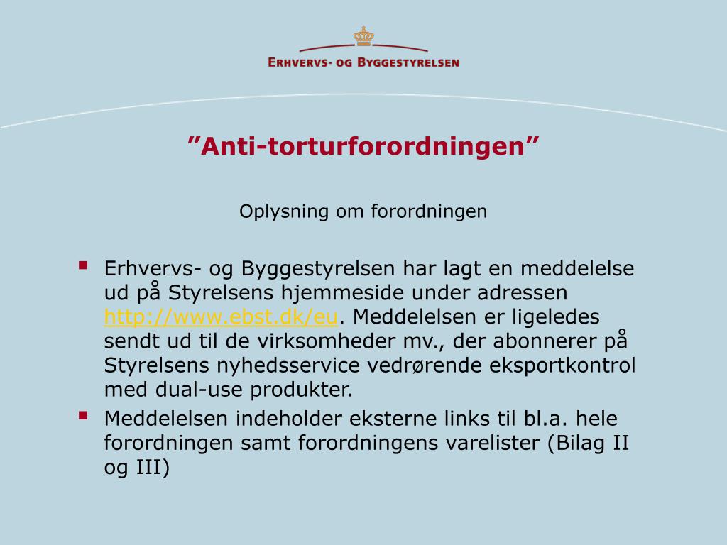 PPT - ”Anti-torturforordningen” Presentation, download ID:5492504