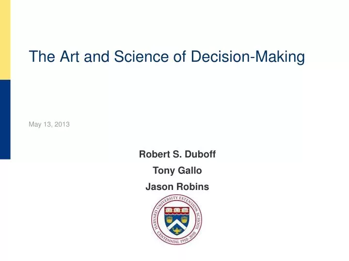 PPT - The Art and Science of Decision-Making PowerPoint Presentation 