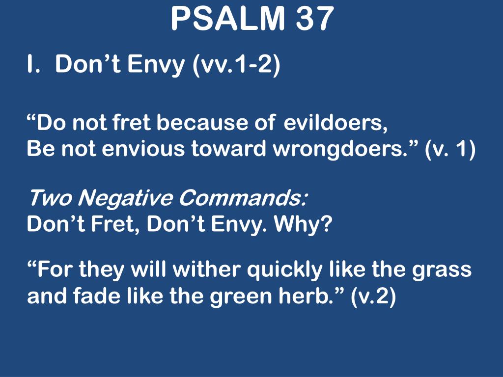 Ppt Battling Envy Psalm 37 Psalm 73 John 21 January 3