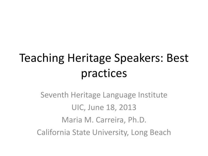 teaching heritage speakers best practices n.