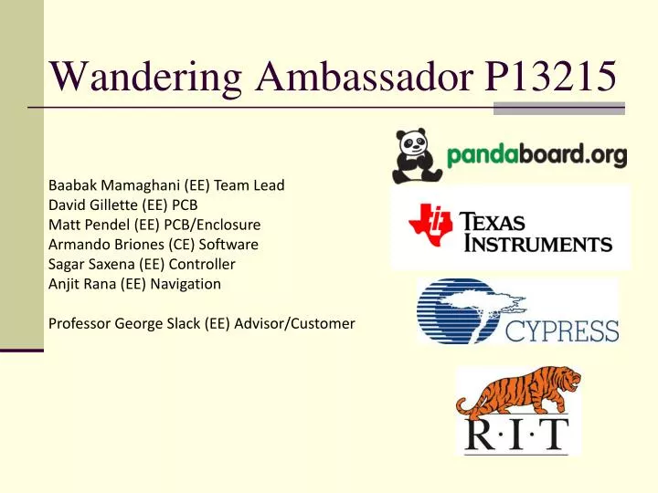 wandering ambassador p13215 n.