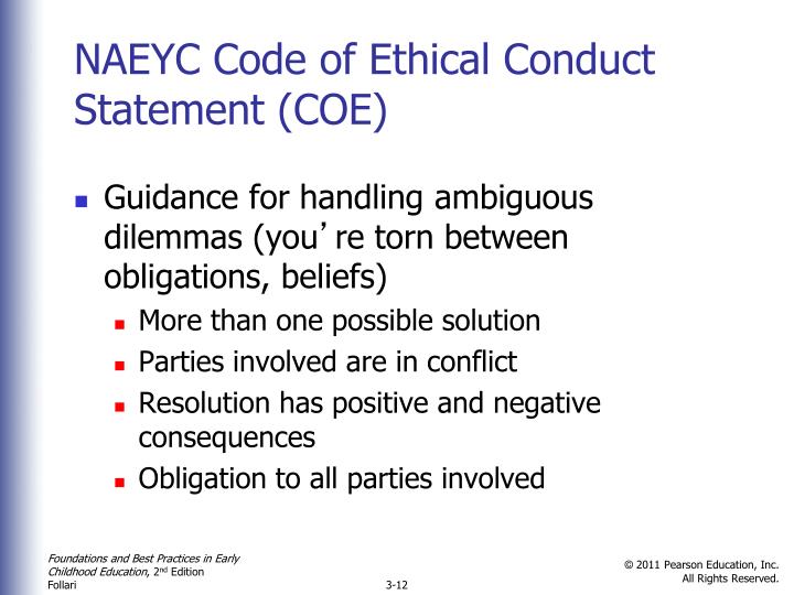 naeyc code of ethics summary