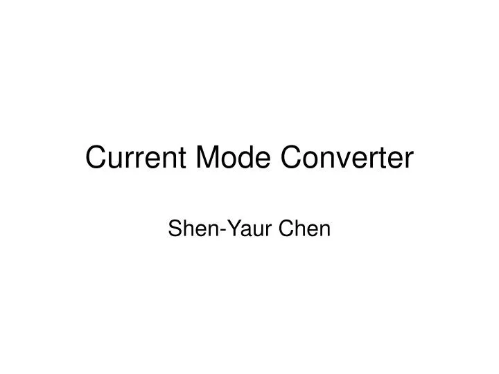 current mode converter n.