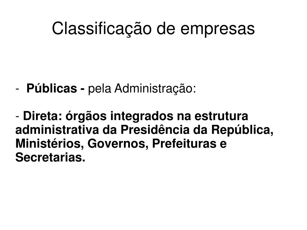 Ppt Classificação De Empresas Powerpoint Presentation Free Download Id5495456 8173