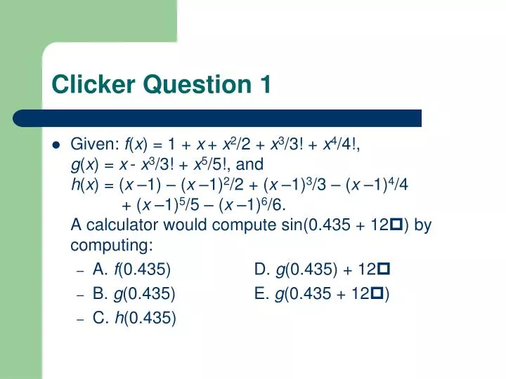 clicker question 1 n.