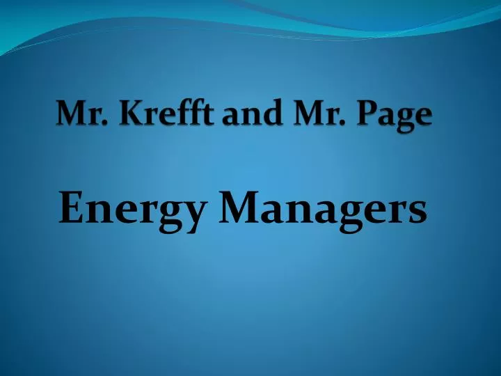 mr krefft and mr page n.