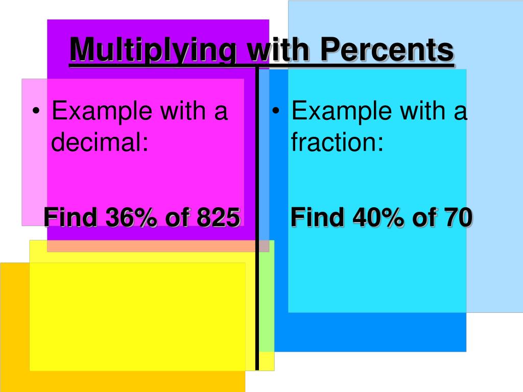 multiplying percentages by whole numbers