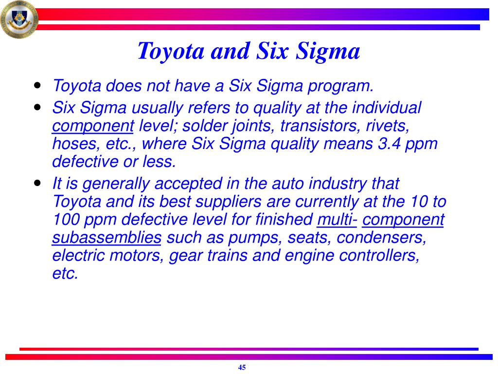 six sigma case study in automobile ppt