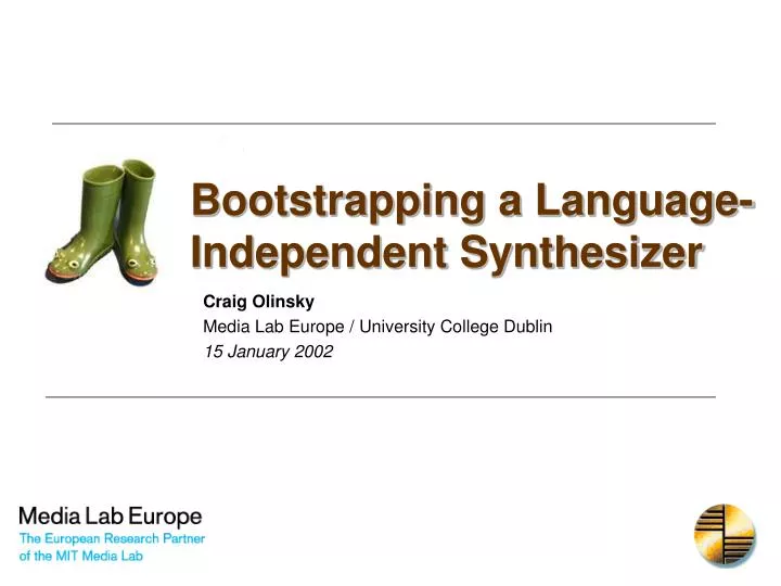 bootstrapping a language independent synthesizer n.