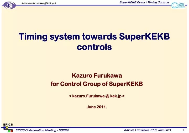 timing system towards superkekb controls n.