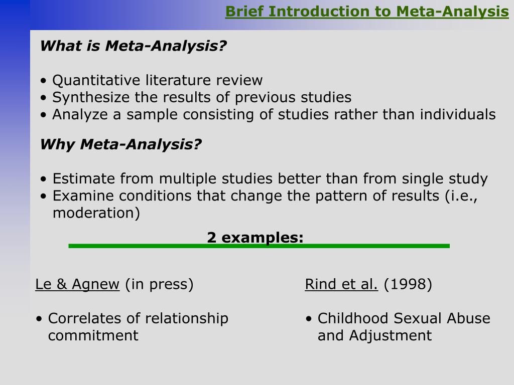 what is meta analysis in quantitative research