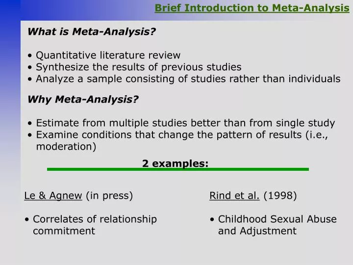 meta analysis in quantitative research example