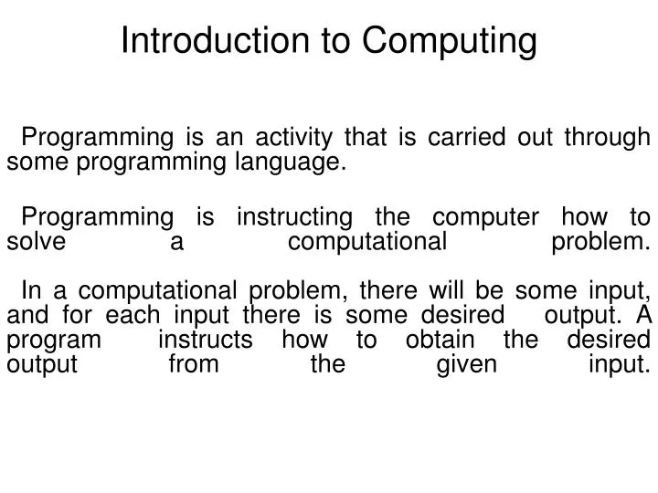 PPT - Introduction to Computing PowerPoint Presentation, free download ...