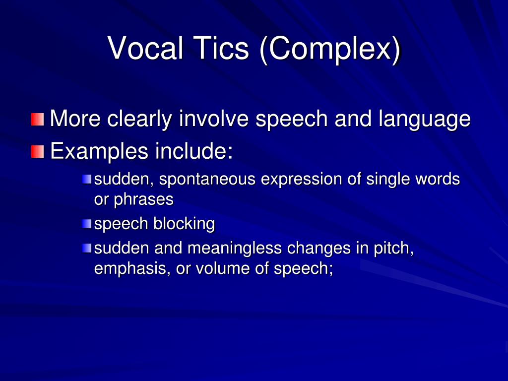 speech tics definition