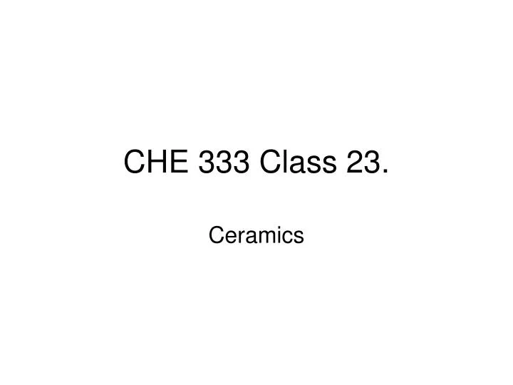 che 333 class 23 n.