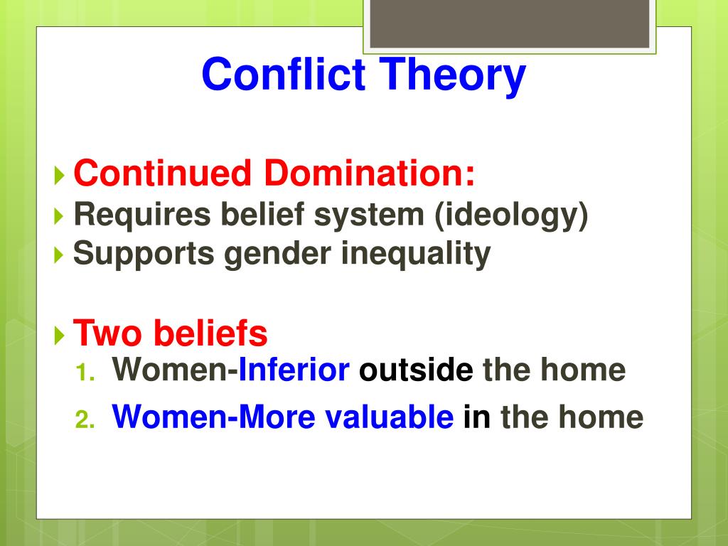 Gender Inequality: Conflict Theory tells us about it: Conflict Theory and Gender Inequality conflict perspective in gender inequality