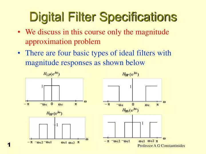 digital filter specifications n.