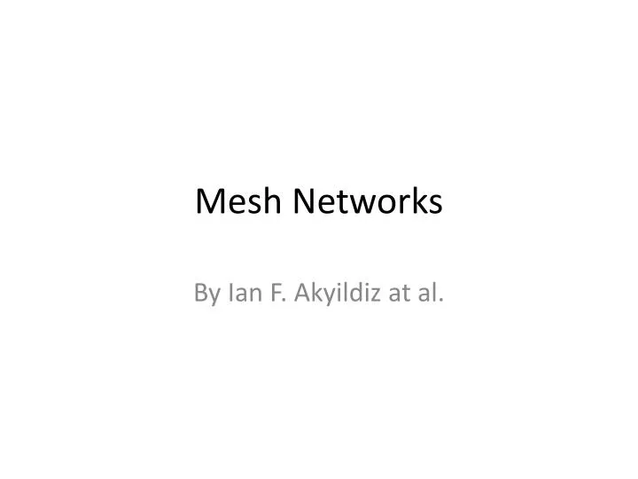 mesh networks n.