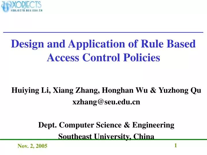 PPT Design and Application of Rule Based Access Control Policies