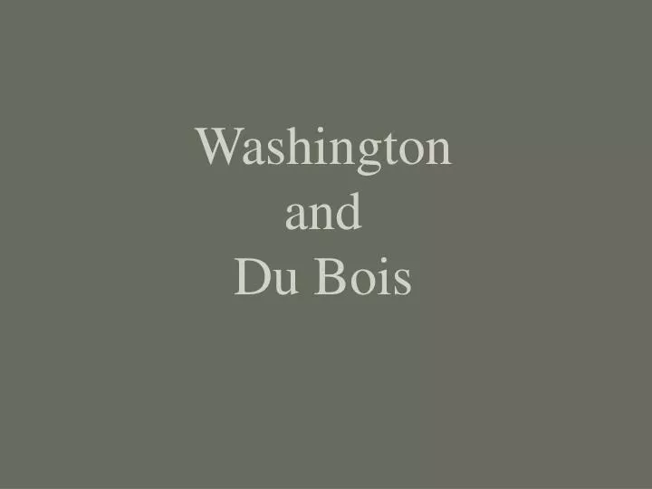 washington and du bois n.