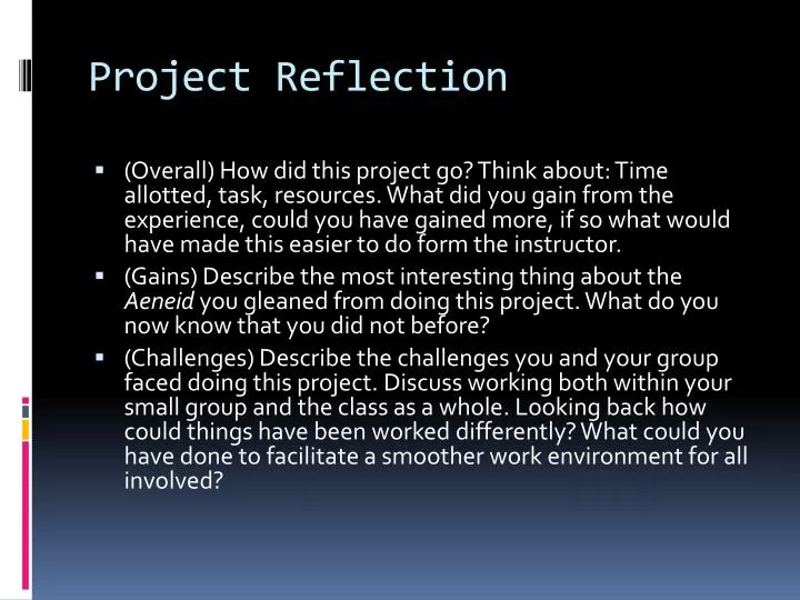 reflection on giving a presentation