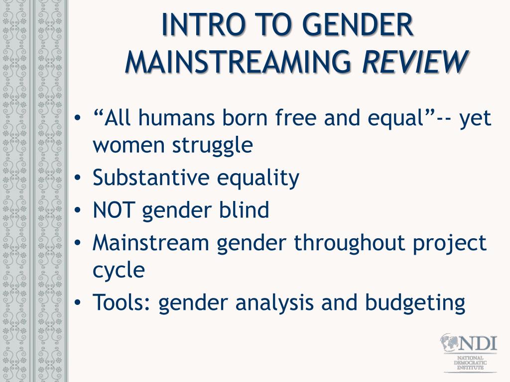 essay on gender mainstreaming