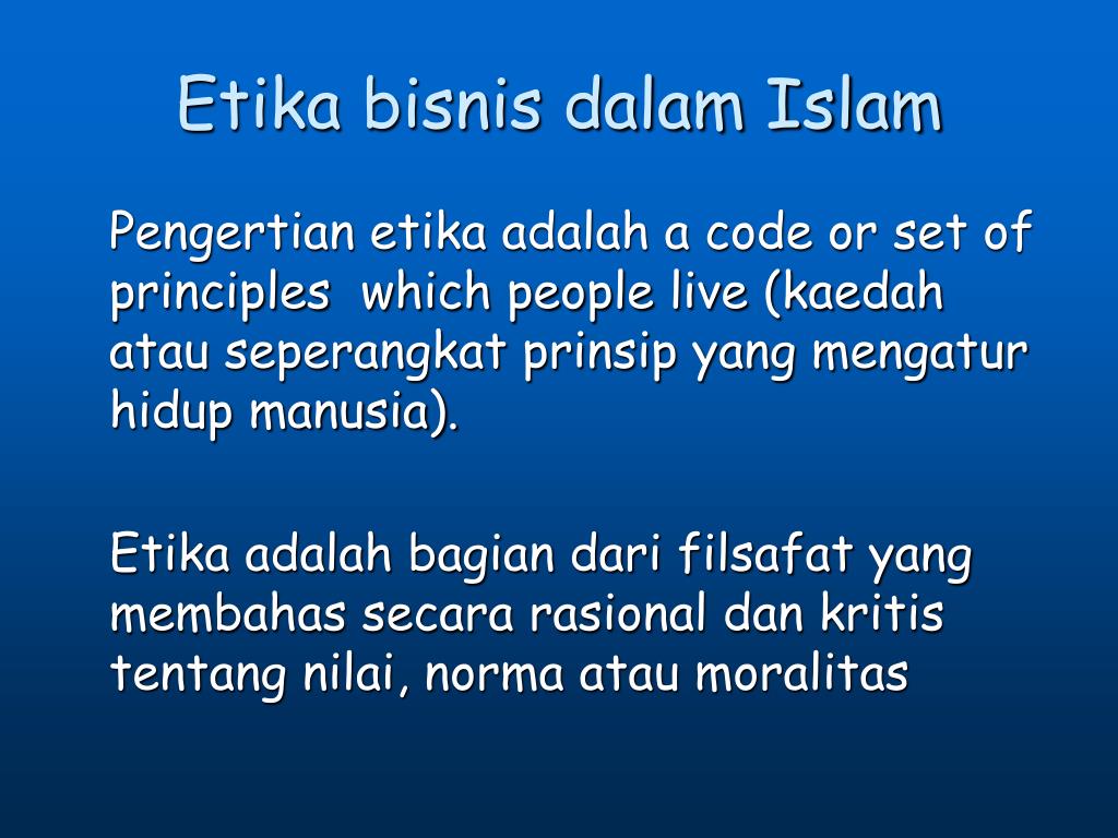 PPT - Etika Bisnis Konvensional dan Etika Bisnis Islam PowerPoint