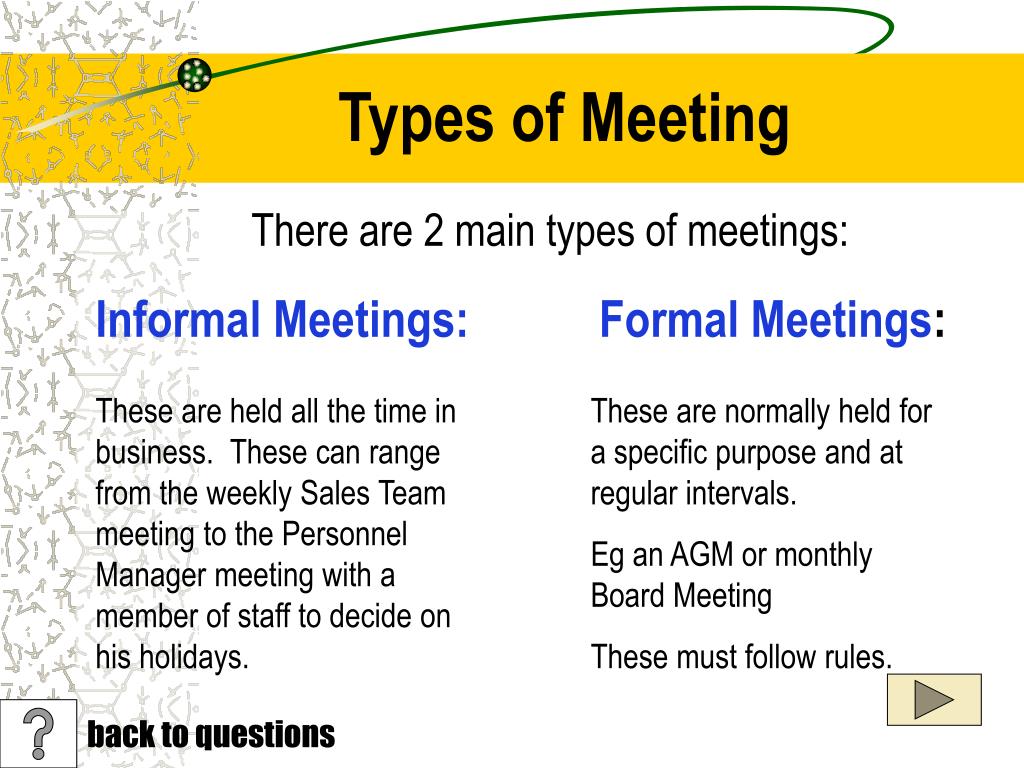 meaning of meeting presentation