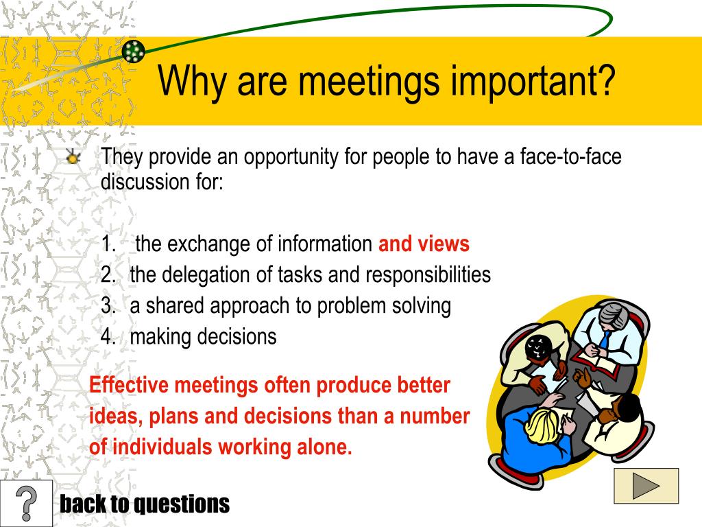 using ppt presentation is important in a meeting