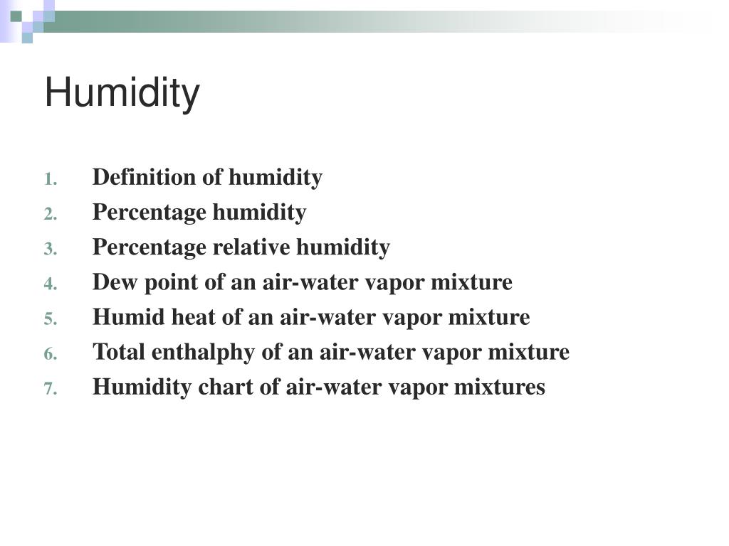 what is considered high humidity