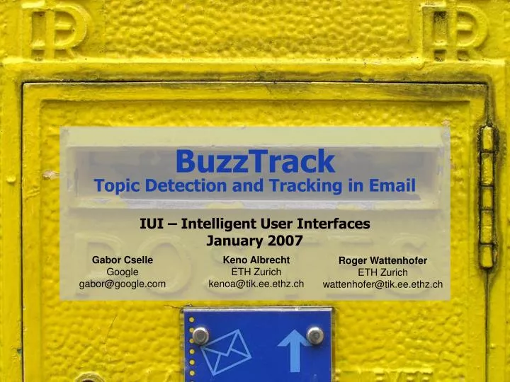 buzztrack topic detection and tracking in email n.