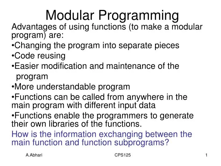 PPT - Modular Programming PowerPoint Presentation, free download - ID ...