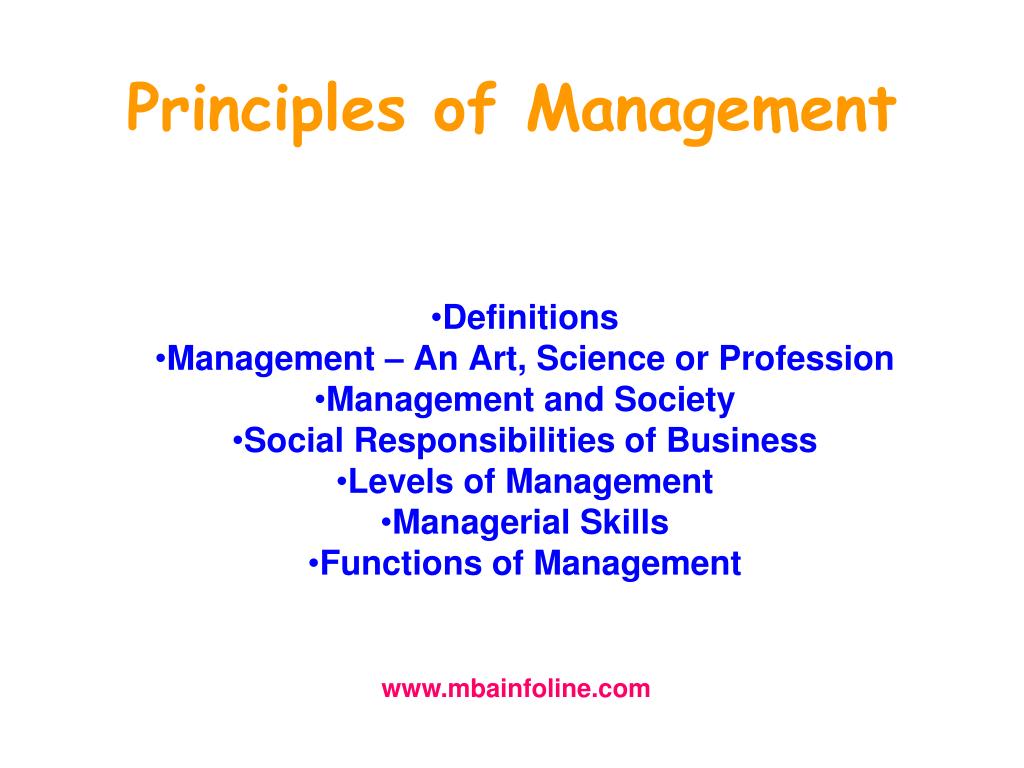 management principles presentation topics