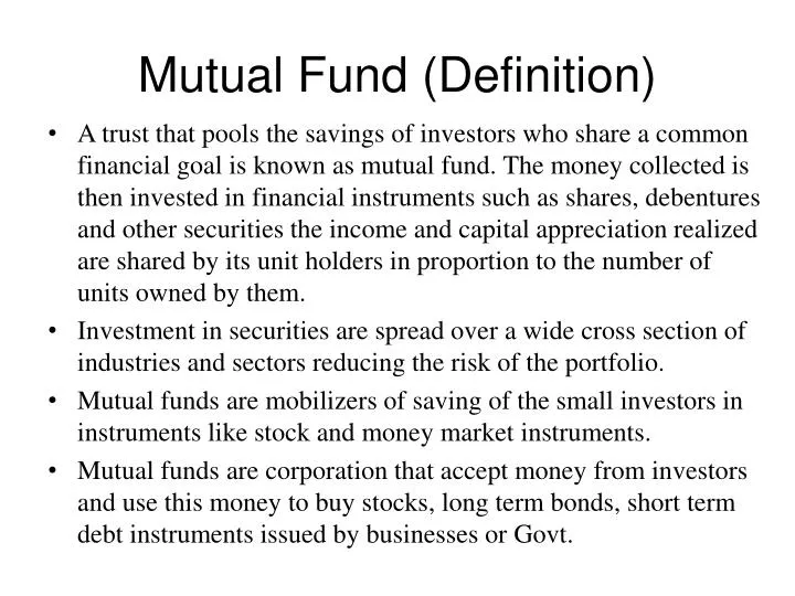 mutual fund definition n.