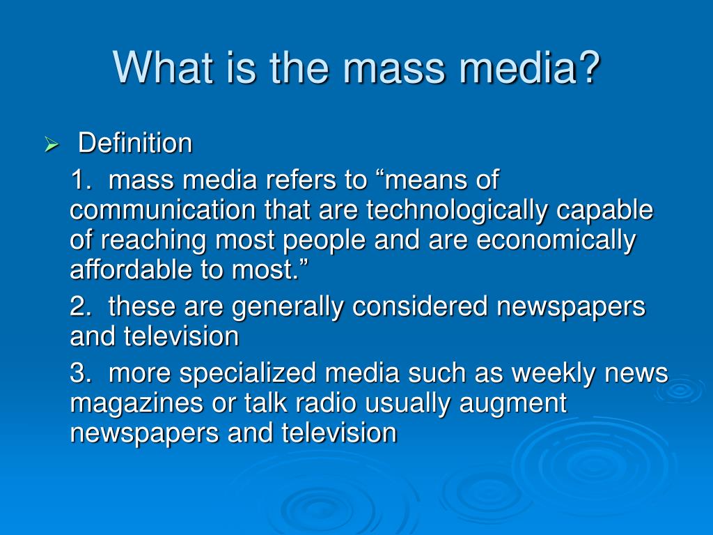 research topic about mass media