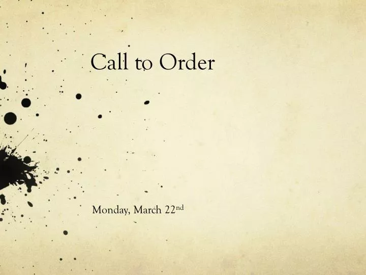 call to order n.