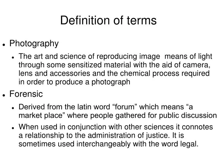 presentation definition of terms