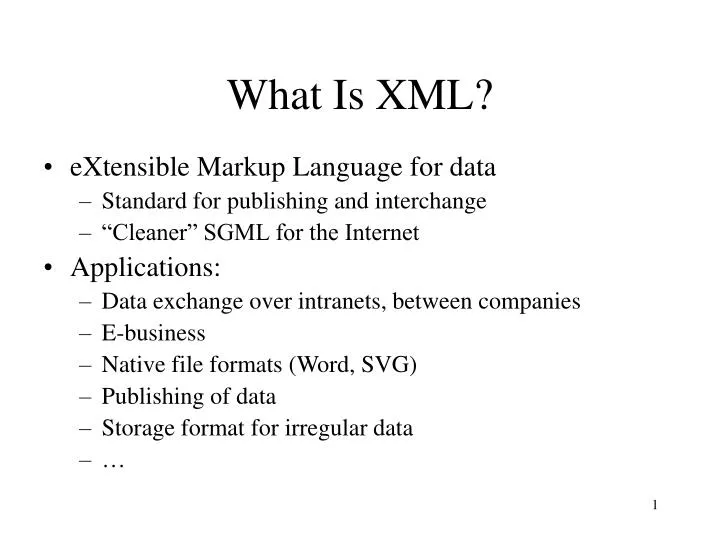 what is xml presentation
