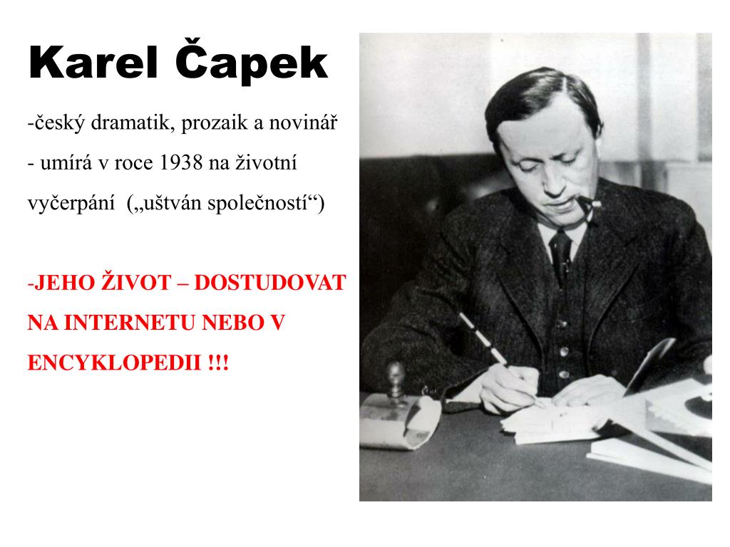 PPT - Karel Čapek PowerPoint Presentation, free download - ID:5516201