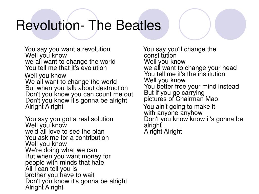 Revolution Lyrics - The New Beatles - Only on JioSaavn