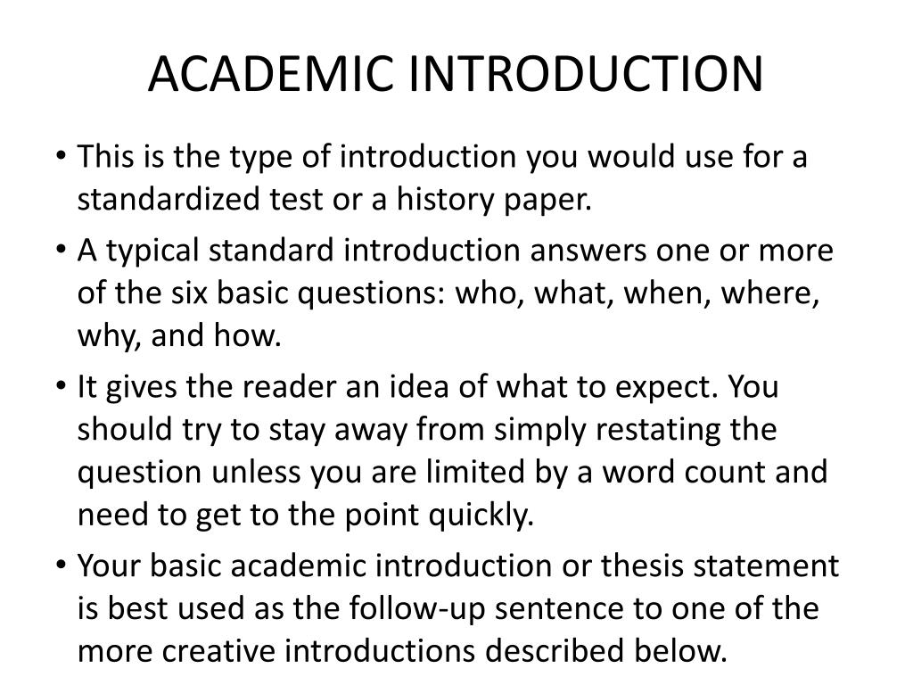 different types of essay introductions