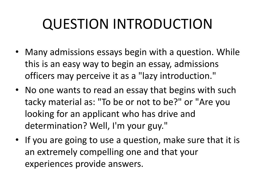 introduction questions for presentation