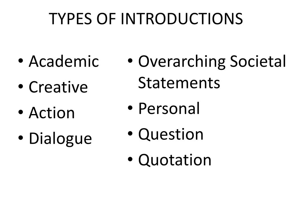 different types of essay introductions