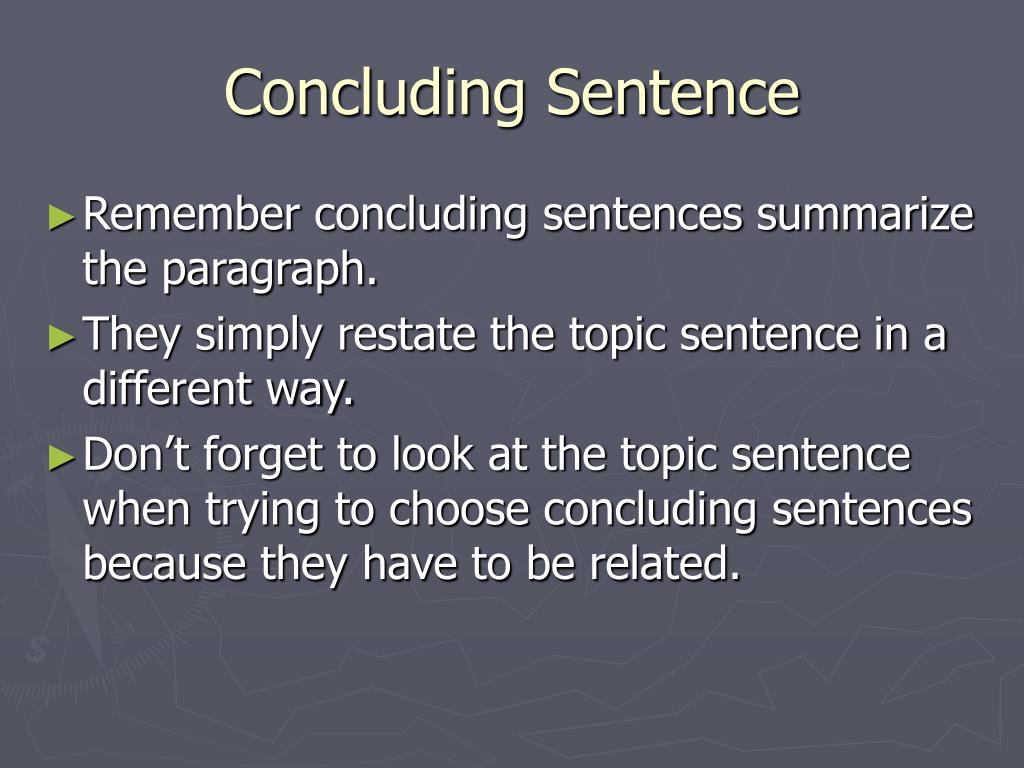 PPT Concluding Sentences PowerPoint Presentation Free Download ID 5516738