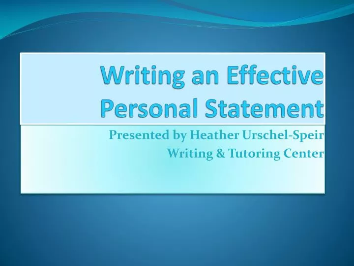 writing a personal statement powerpoint