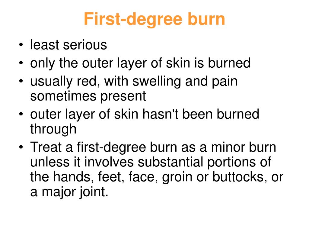 first degree burn arm