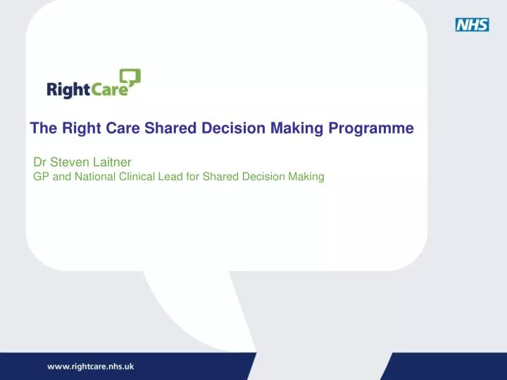 the right care shared decision making programme n.