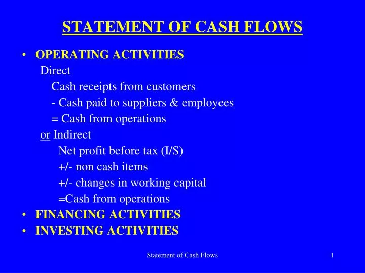 PPT - STATEMENT OF CASH FLOWS PowerPoint Presentation, free download ...