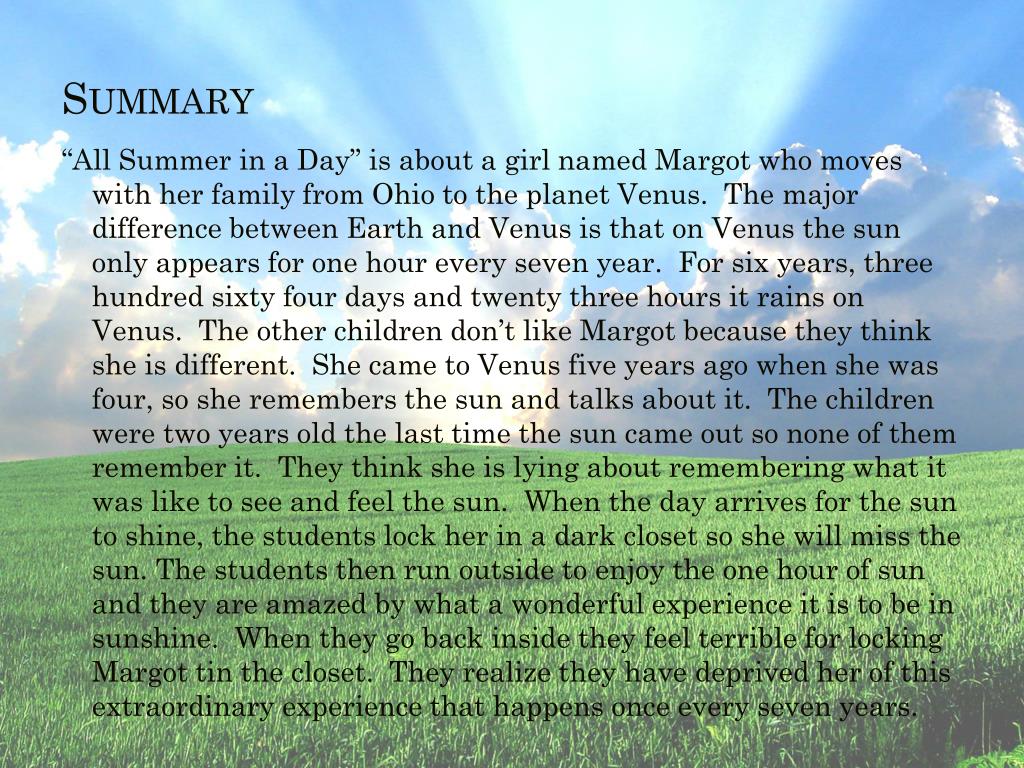 all summer in a day by ray bradbury essay